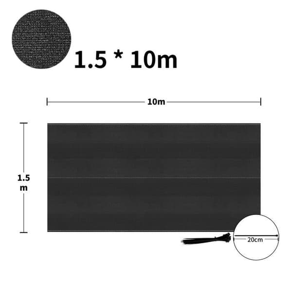 XMTECH Skuggnät HDPE 1,5x10m Skuggstängsel Vindskydd med buntband, antracit