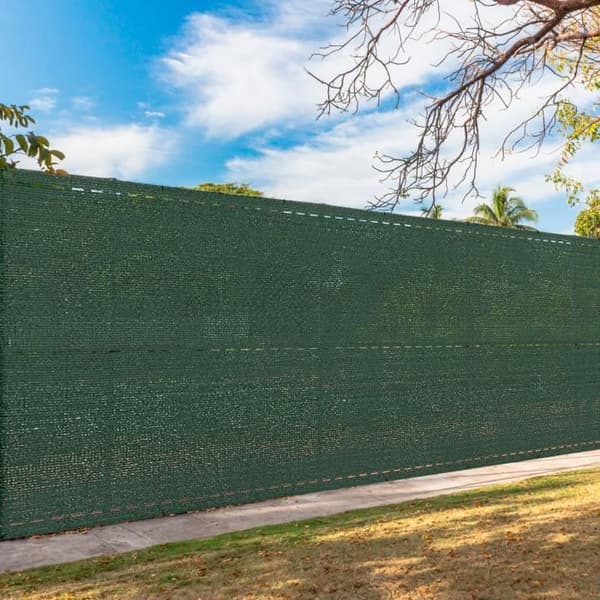 XMTECH Skuggnät HDPE 1,8x10m Skuggstängsel Vindskydd med buntband, mörkgrön