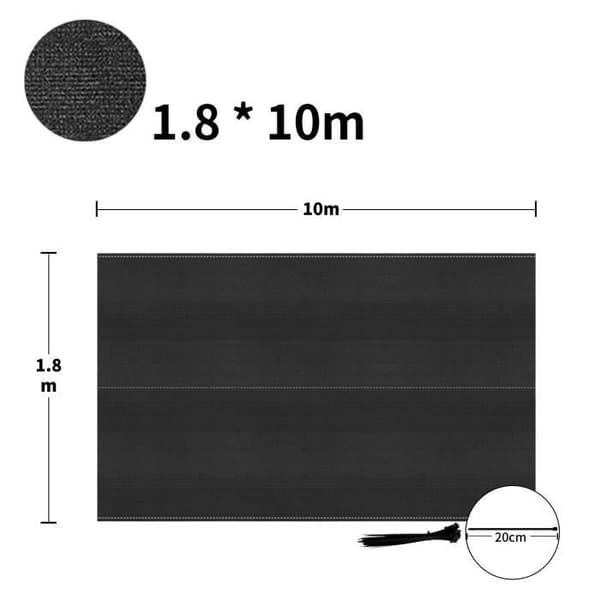 HDPE skuggnät 1,8x10m - XMTECH - Vindskydd - Antracit