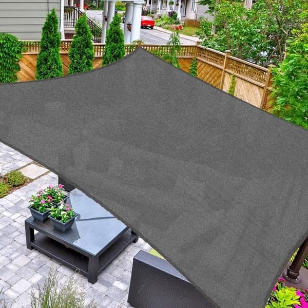 Haikus Square Shade Segel 4x4m, Andas HDPE Shade Duk UV-strålskydd för trädgårdsterrass, Grafit