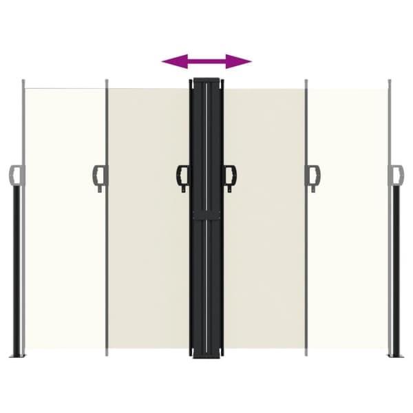 vidaXL Uttrekkbar sidemarkise 180x1000 cm kremhvit