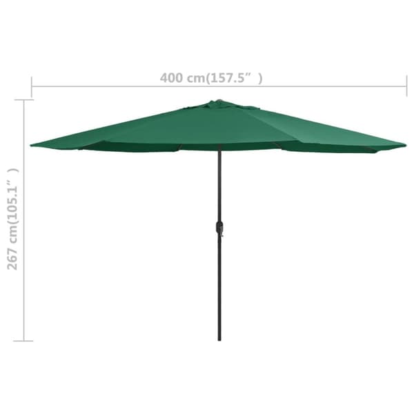 Aurinkovarjo metallirunko 400 cm vihreä