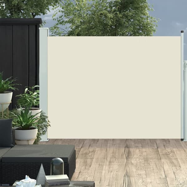 Infällbar sidomarkis 140x500 cm gräddvit