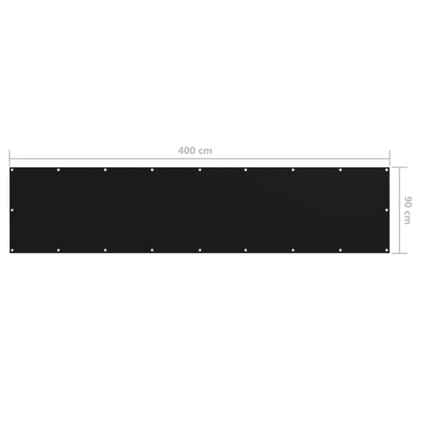 Balkongskärm svart 90x400 cm oxfordtyg