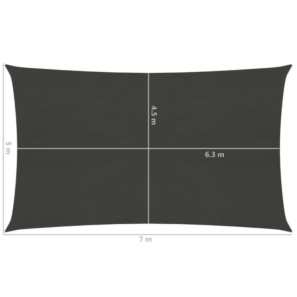Aurinkopurje 160 g/m² antrasiitti 5x7 m HDPE