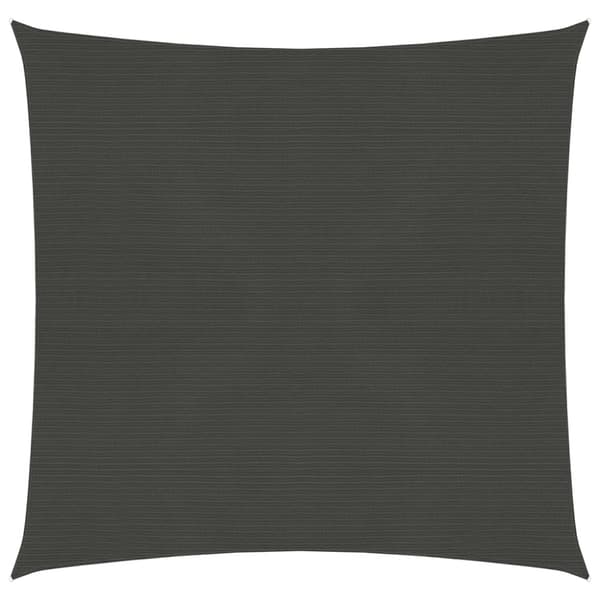 solsejl 6x6 m 160 g/m² HDPE antracitgrå