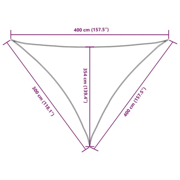 Aurinkopurje Oxford-kangas kolmio 3x4x4 m musta