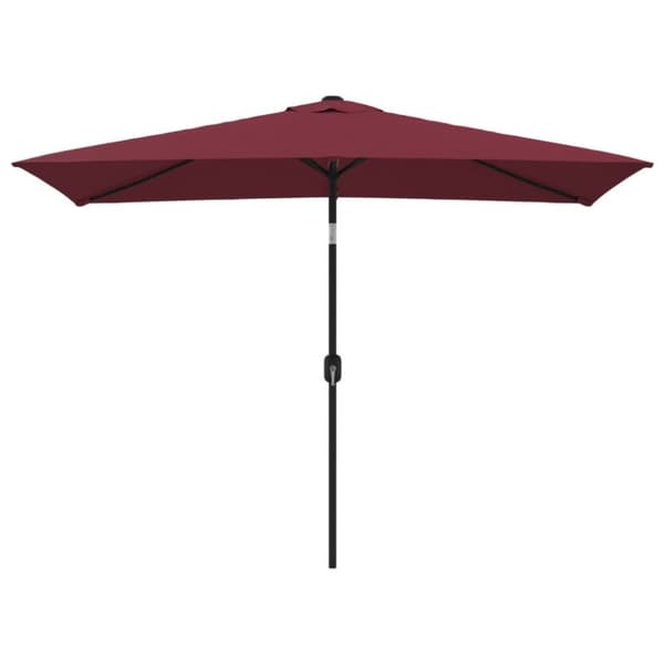 udendørs parasol med metalstang 300 x 200 cm bordeauxrød
