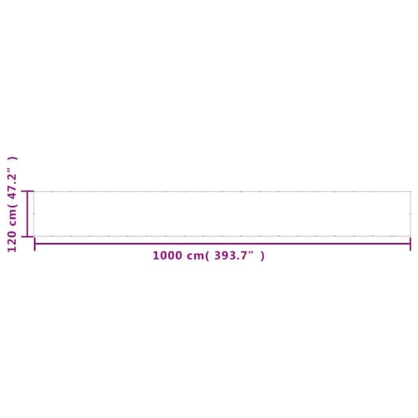Parvekesuoja antrasiitti 120x1000 cm 100% Oxford polyesteri