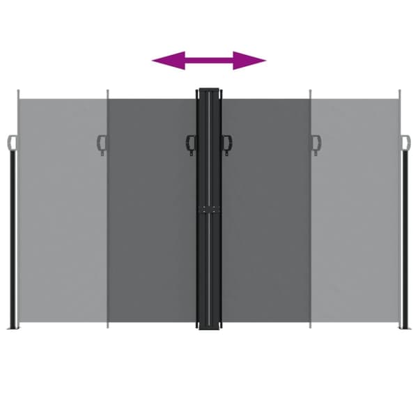 vidaXL Uttrekkbar sidemarkise 200x1000 cm svart