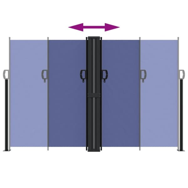 vidaXL Infällbar sidomarkis blå 160x1000 cm