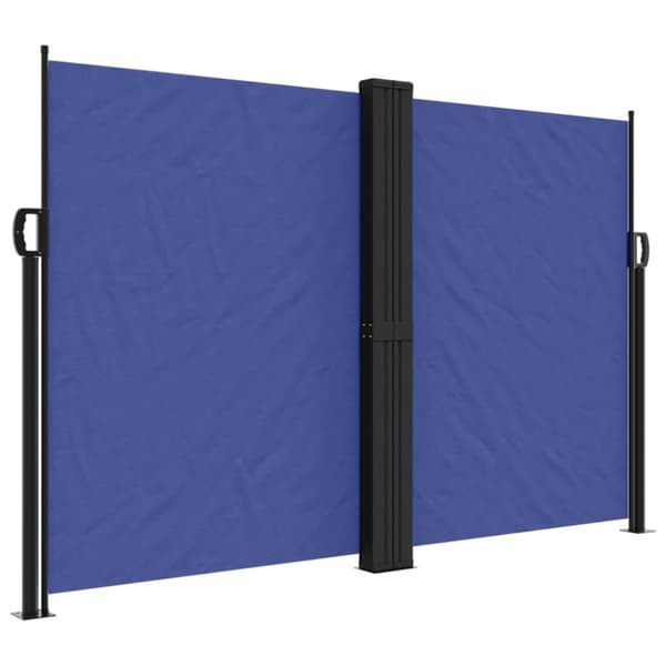 vidaXL Infällbar sidomarkis blå 160x1000 cm
