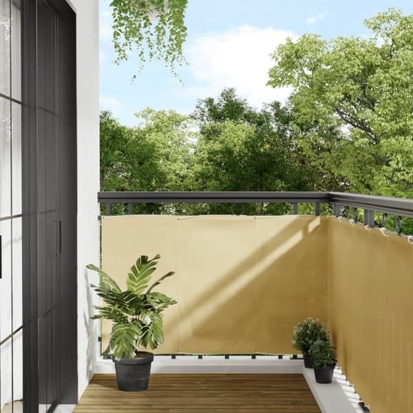 vidaXL altanafskærmning 90x400 cm 100 % polyester sandfarvet