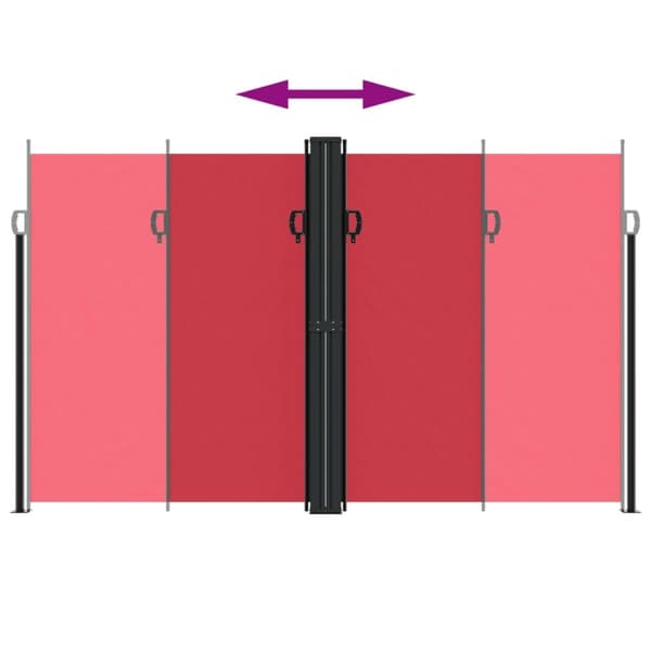 vidaXL Uttrekkbar sidemarkise 200x1000 cm rød