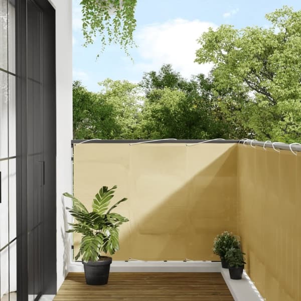 vidaXL Parvekesuoja hiekka 120x800 cm 100% polyesteri Oxford kangas