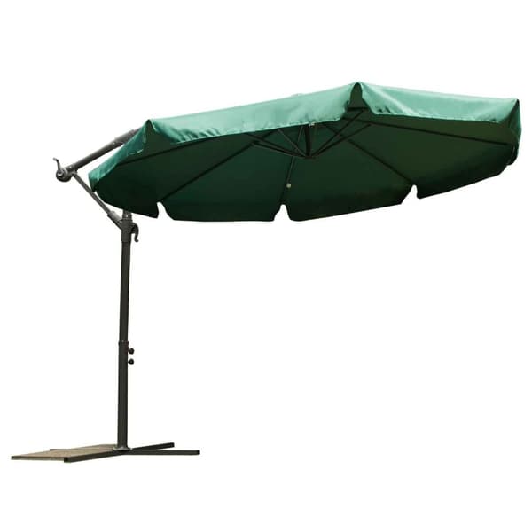 Sammenklappelig haveparaply, 8 segmenter, grøn, 350 cm
