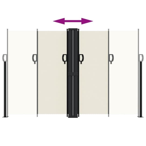 vidaXL Uttrekkbar sidemarkise 160x1000 cm kremhvit