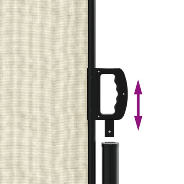 vidaXL Uttrekkbar sidemarkise 160x1000 cm kremhvit