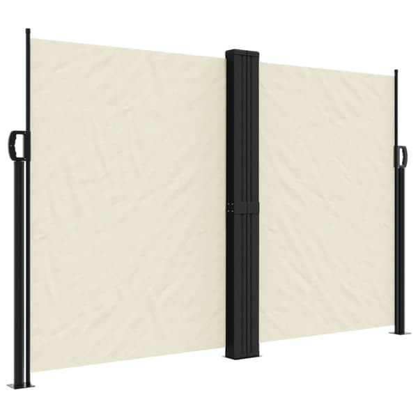 vidaXL sidemarkise 160x1000 cm sammenrullelig cremefarvet