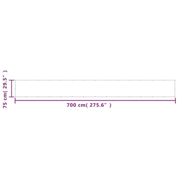 vidaXL Balkongskjerm sand 75x700 cm 100% polyester oxford