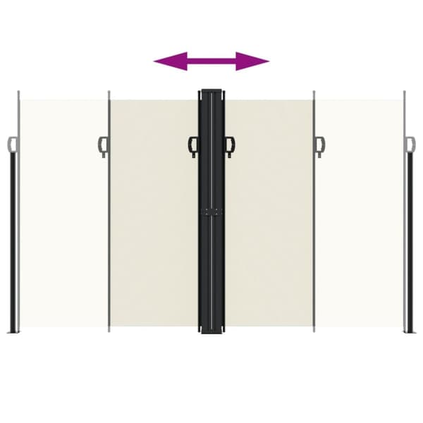 vidaXL Uttrekkbar sidemarkise 200x1000 cm kremhvit
