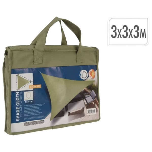 ProGarden Solsegel 3x3x3 m grön trekantigt