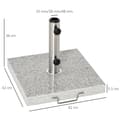 Miniatyrbillede 3 af 8: Rootz Mobile Parasol Stand - Paraply Stand - Paraply Base 25kg - Sunshade Marble Stand - Marmor + Rustfrit Stål - Hamp Grå - 40x40x36 cm