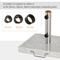 Miniatyrbillede 5 af 8: Rootz Mobile Parasol Stand - Paraply Stand - Paraply Base 25kg - Sunshade Marble Stand - Marmor + Rustfrit Stål - Hamp Grå - 40x40x36 cm