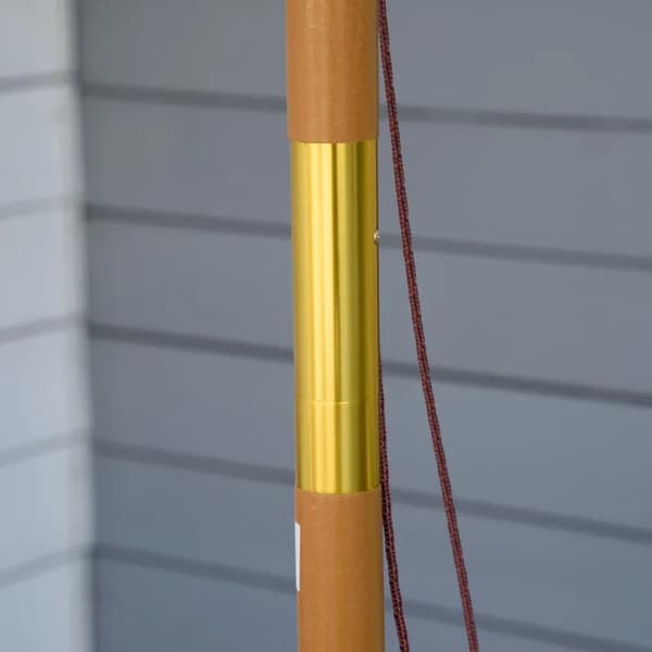 Rootz-aurinkovarjo - Puinen sateenvarjo - Puutarhasateenvarjo - Bambuinen aurinkovarjo - Sateenvarjokatos - Parveke - Khaki - Ø300 x K250 cm