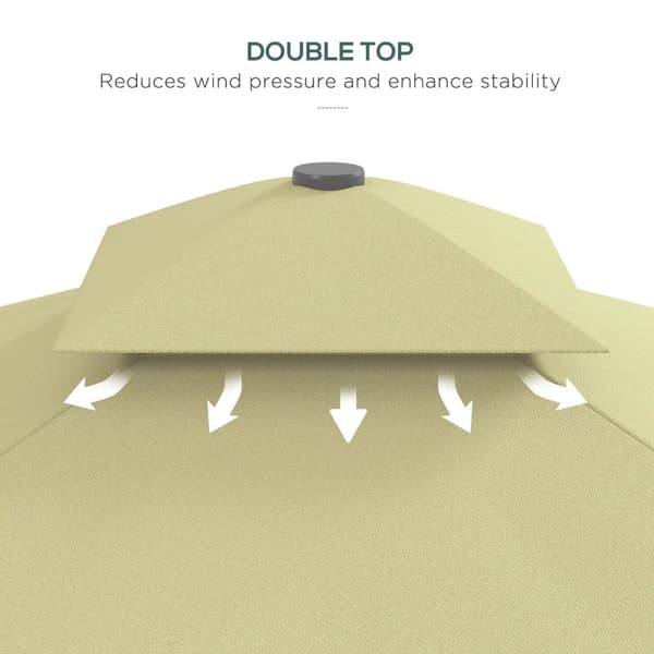 Rootz Parasols Sateenvarjo - Ulokeinen sateenvarjo - Koristeellinen reuna - Ilmastointikatos - Offset Design - Sateenvarjokatto - Metalli-polyesteri -
