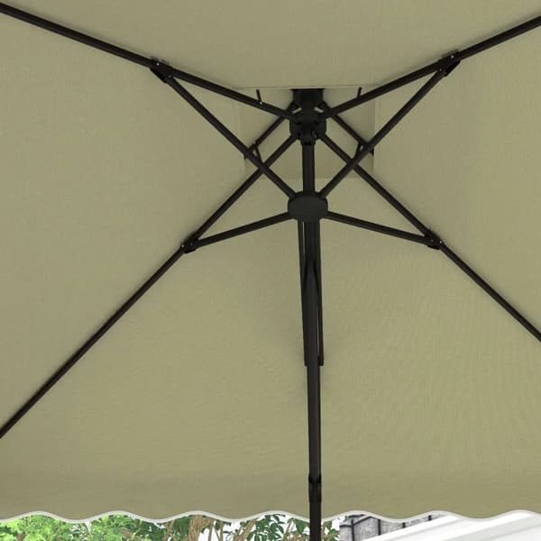 Rootz Parasols Sateenvarjo - Ulokeinen sateenvarjo - Koristeellinen reuna - Ilmastointikatos - Offset Design - Sateenvarjokatto - Metalli-polyesteri -