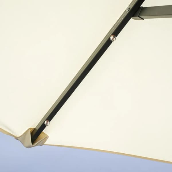 Rootz Dobbeltparaply - Terrasseparaply - Vippe med solpanel - 35 LED'er - Stålramme - Beige - 2,95 x 1,50 x 2,19 m