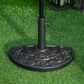 Pikkukuva 2 / 8: Rootz Sateenvarjoteline - Puolipyöreä - Aurinkovarjojalusta - 9kg Kukkakuvio - Sateenvarjotangot - HDPE-sementti - Musta - 50L x 32W x 32K cm