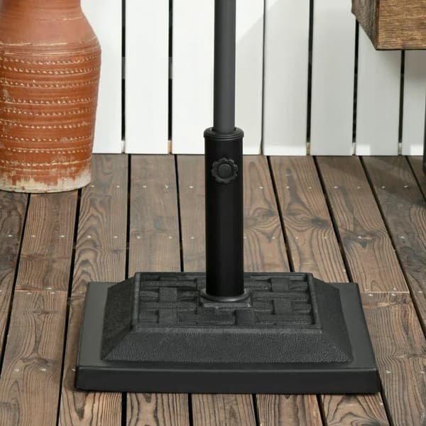 Rootz Parasollställ - Parasollhållare - Parasollbas - Paraplyställ - Väderbeständigt - Hartshus - Svart - 44cm x 44cm x 33cm