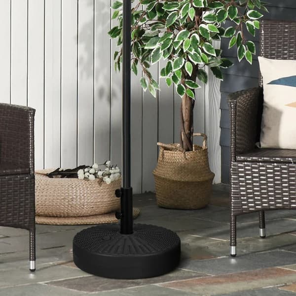 Rootz päivänvarjoteline - Aurinkovarjoteline - Sateenvarjoteline - Säänkestävä - Täytettävä - Puutarha - Patio - Allas - Musta - Ø51x 36H cm