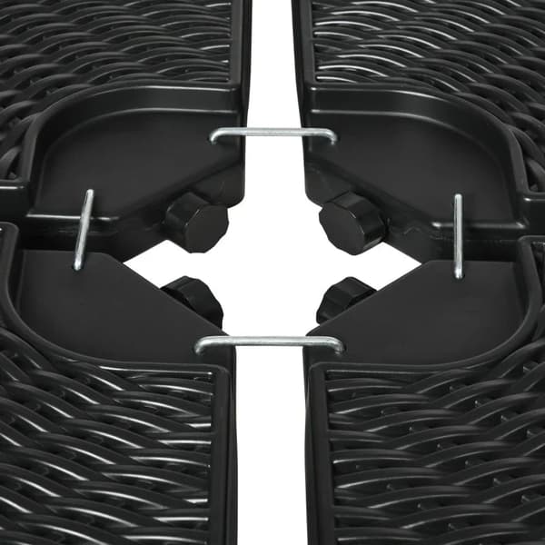 Rootz Parasol Stand - 4-delt Parasol Stand - Paraply Stand - Fyldbar - Sort - 100 x 100 x 8 cm