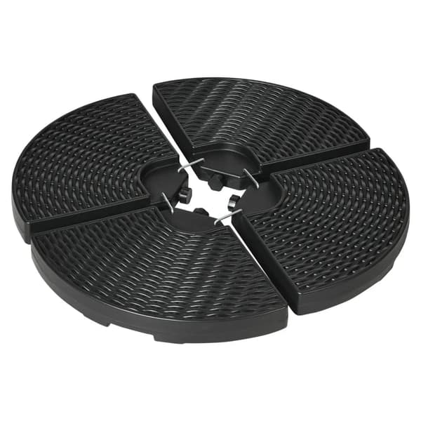 Rootz Parasol Stand - 4-delt Parasol Stand - Paraply Stand - Fyldbar - Sort - 100 x 100 x 8 cm