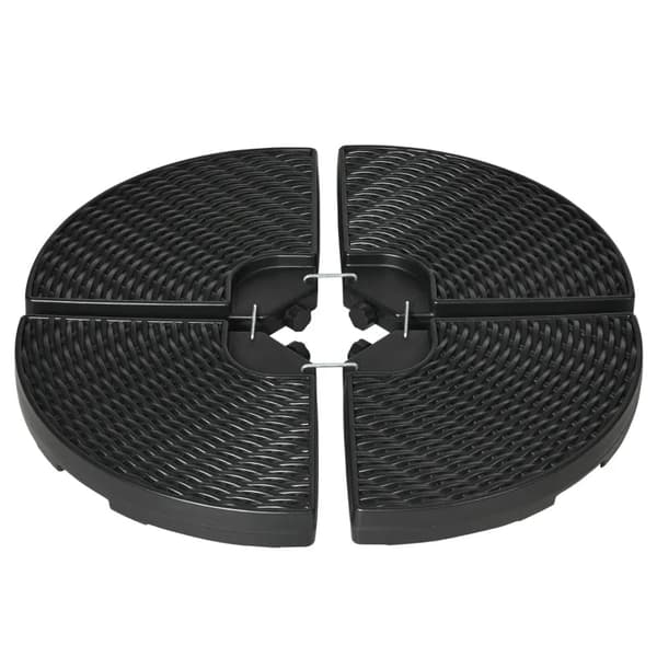 Rootz Parasol Stand - 4-delt Parasol Stand - Paraply Stand - Fyldbar - Sort - 100 x 100 x 8 cm