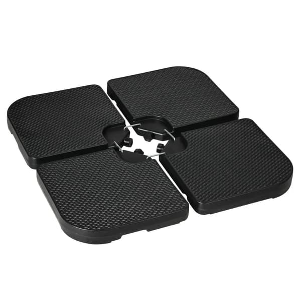 Rootz Parasol Stand - Paraply Stand - 4-delt Parasol Stand - Fyldbar - Sort - 100 x 100 x 8 cm