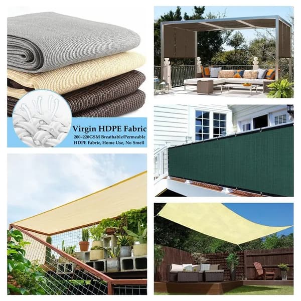 Sol Skyddsnät, Anpassad Design, Anti-UV Skydd, Beige färg, 1,2x6m