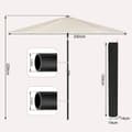 Miniatyrbillede 3 af 7: Rootz Premium Outdoor Parasol - Haveparaply - Solsejl - UV-beskyttelse - Sammenfoldelig - Holdbar - Inkluderer bæretaske - Ø 270 x 236 cm
