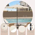 Miniatyrbillede 7 af 7: Rootz Premium Outdoor Parasol - Haveparaply - Solsejl - UV-beskyttelse - Sammenfoldelig - Holdbar - Inkluderer bæretaske - Ø 270 x 236 cm