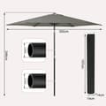 Miniatyrbild 3 av 7: Rootz Premium Outdoor Parasoll - Trädgårdsparaply - Solskydd - UV-skydd - Vattentät - Justerbar - Ø 270 x 236 cm