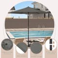 Miniatyrbild 7 av 7: Rootz Premium Outdoor Parasoll - Trädgårdsparaply - Solskydd - UV-skydd - Vattentät - Justerbar - Ø 270 x 236 cm