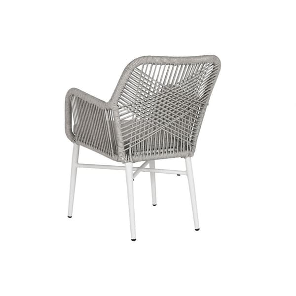 Puutarhasohva Home ESPRIT Valkoinen Harmaa Alumiini synteettinen rottinki 57 x 63 x 84 cm