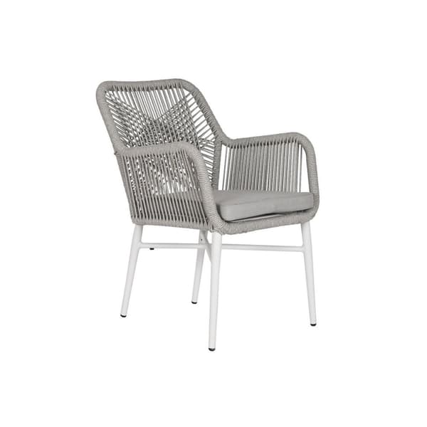 Puutarhasohva Home ESPRIT Valkoinen Harmaa Alumiini synteettinen rottinki 57 x 63 x 84 cm