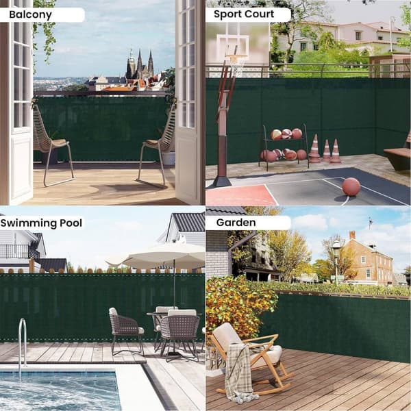 Rootz HDPE Privacy Fence Screen - Aurinkosuoja - UV-suoja - Repeämisenkestävä, Säänkestävä, Helppo asennus - 1m x 6m - 2m x 25m