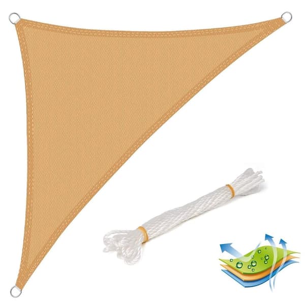 Rootz Premium HDPE Sun Sail - Udendørs skygge - UV-beskyttende baldakin - Holdbar, rivefast, nem installation - 5m x 5m x 7m