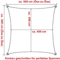 Miniatyrbillede 2 af 8: Rootz Premium HDPE solsejlsmarkise - UV-beskyttelsesmarkise - Rivefast baldakin - Overlegen UV-blok, holdbar, nem installation - 5x5m