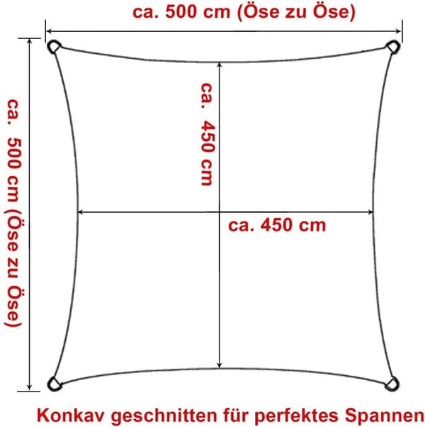 Rootz Premium HDPE solsejlsmarkise - UV-beskyttelsesmarkise - Rivefast baldakin - Overlegen UV-blok, holdbar, nem installation - 5x5m